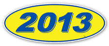 Oval Model Years Vinyl Car Window Stickers (Blue/Yellow) (12 of 1 Year Per Pack) picture