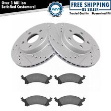 Front Performance Drilled & Slotted Brake Rotor & Posi Ceramic Pad Set picture