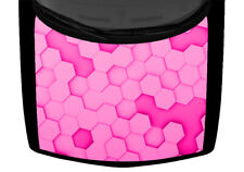 Hot Pink Hexagonal 3D Graphic Truck Hood Wrap Vinyl Car 58