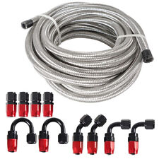 AN6 -6AN AN-6 3/8 Fitting Stainless Steel Braided Oil Fuel Hose Line 20FT Kit picture