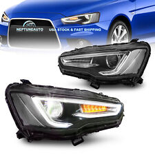 Pair LED Headlights Halo ASSY Front Light For 08-17 Mitsubishi Lancer EVO ES/GTS picture