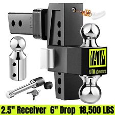 Adjustable Trailer Hitch 2.5 inch Receiver 6 Inch Adjustable Drop Hitch 18500LBS picture