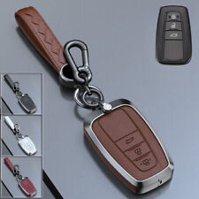 Zinc Alloy Leather Car Key Case Cover For Toyota Camry Avalon RAV4 Highlander  picture