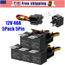 5Pcs Car 12V DC 40A 5-Pin Relay Switch Harness Socket Waterproof Automotive SPDT picture