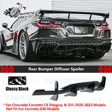 For Corvette C8 Z51 Stingray 20-23 STG 3 Gloss Blk Rear Bumper Diffuser Spoiler picture