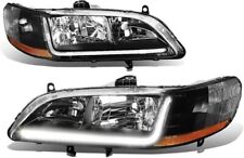 Fits 1998-2002 Honda Accord 2/4Dr Black LED TUBE Headlights Headlamps Left+Right picture