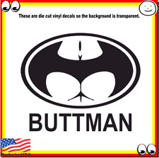 ButtMan Vinyl Cut Decal Sticker Logo Butt Man Bat Man picture