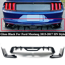 For Ford Mustang 15-2017 HN Style Rear Bumper Diffuser + Apron Spats Gloss Black picture