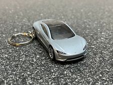 New Tesla Roadster Orange Keychain Diecast Car Hot Wheels Matchbox picture
