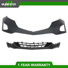 NEW Black Plastic Upper Lower Front bumper Cover For 2018-2019 Chevy Equinox picture