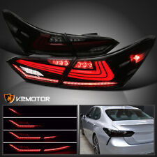 Black/Smoke Fits 2018-2022 Toyota Camry LED Tail Lights Sequential Signal Lamps picture