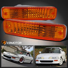 Fits 1990-1991 Acura Integra Amber Signal Bumper Lights Lamps Left+Right 90-91 picture