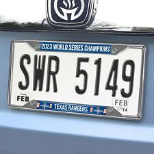 Fanmats 41936 Texas Rangers 23 MLB World Series Champ Chrome License Plate Frame picture