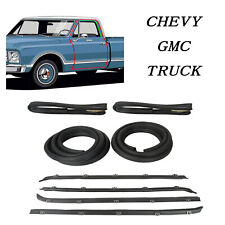 Front Door Window Run Sweep Felts Weatherstrip Seals Kit Set for Chevy GMC Truck picture