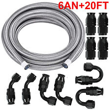 6an -6an Stainless Steel PTFE Fuel Line 20ft 10 Fittings Hose Kit E85 Silver picture