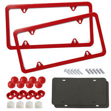 Red License Plate Frames Car License Plate Covers Holder Front & Rear US Size picture