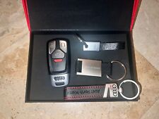 AUDI RS4 KEYFOB, RED AUDI BOX, AUDI BOOKS FABRIC 9X5 WALLET, 3 KEYCHAINS, (1RS4) picture