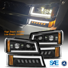 For 03-06 Chevy Silverado Avalanche DRL LED Headlights DOT Bumper Signal Lamps picture