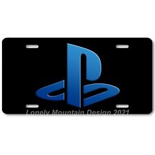 Sony Playstation Inspired Art Blue on Black FLAT Aluminum Novelty License Plate picture