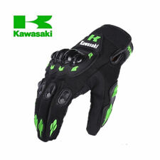 Kawasaki Armored Knuckles Motorcycle Gloves Men’s. Black And Green Accents picture
