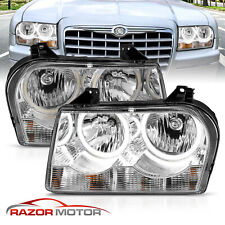 [Dual LED Ring] 2005-2010 For Chrysler 300 Chrome Halos Replacement Headlights picture