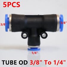 5X Pneumatic Reduced Tee Union Push In Fitting Tube OD 3/8