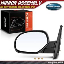 Driver LH Black Manual Mirror for Chevrolet Silverado 1500 GMC Sierra 1500 07-13 picture