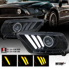 Fit 2010-2014 Ford Mustang GT Black Smoke Projector Headlights LED Sequential picture