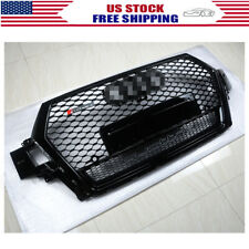 Gloss Black Front Bumper Honeycomb Mesh RSQ7 Style Grille For 2016-2019 Audi Q7 picture