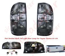 Black Smoked Pair Tail Light Rear Lamp For Toyota Tacoma 01-04 Pickup W/ Bulb US picture