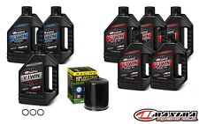 Maxima Synthetic 20W50 3 Hole Oil Change Kit Black Filter Harley M8 2017-2024 picture