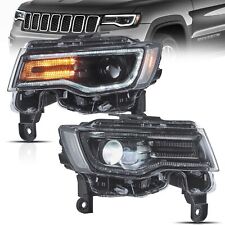 VLAND Full LED Headlights For 2014-2022 Jeep Grand Cherokee Blue DRL Startup picture