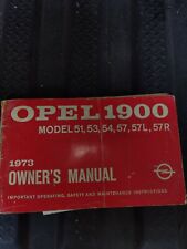 1973 Opel  Model 51 53 54 57 57L 57R Owners Manual picture