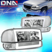 For 1999-2006 Sierra Yukon XL LED DRL Headlights+Bumper Signal Lamp Chrome/Clear picture