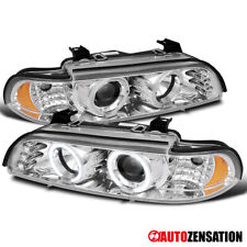 Fit 1996-2003 BMW E39 525i 528i 540i LED Halo Projector Headlights Left+Right picture