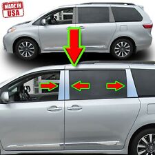 Chrome Pillar Trim for Toyota Sienna 11-20 6pc Set Door Cover Mirrored Post picture