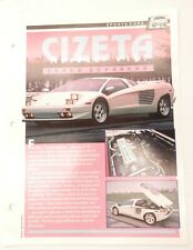 Cizeta-Moroder V-16 T Concept Sports Car 1988 V16T Car Spec Sheet Fact Card picture