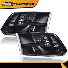 FIT FOR 09-18 RAM 1500 2500 3500 BLACK HOUSING CLEAR CORNER HEADLIGHT HEAD LAMPS picture