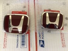 1 Pair Honda Accord Coupe 2Dr 08-15 JDM Red H Front Rear Type R grille emblem picture