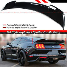FOR 2015-2023 FORD MUSTANG GT GLOSS BLACK MD STYLE HIGHKICK TRUNK SPOILER WING picture