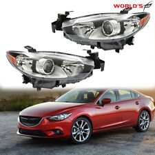 For 2014-2017 Mazda 6 Halogen Projector Headlights Replacement Headlmaps LH+RH picture