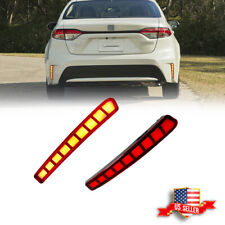 2X LED Red Rear Bumper Reflectors Tail Brake Lights For 2020-2023 Toyota Corolla picture