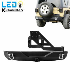 Textured Rear Bumper w/ Tire Carrier for 2007-2018 Jeep Wrangler JK Unlimited picture