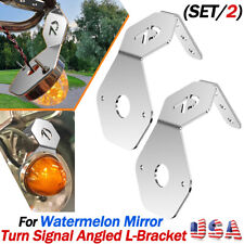 Shift Watermelon Light Mirror Turn Signal Angled L Bracket Only Stainless -SET/2 picture