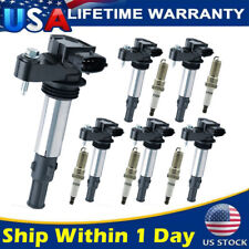 Set of 6 Ignition Coil + 6 Spark Plug For Cadillac SRX CTS STS GMC Acadia UF375 picture