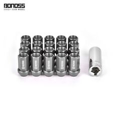 BONOSS Gray 20Pcs Aluminum 7075-T6 Wheel Lug Nuts 14x1.5 for Tesla/Ford/Chevy picture