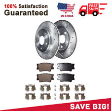 For 2013-2017 Toyota Avalon Camry Lexus ES350 Rear Drilled Rotors+Brake Pads New picture