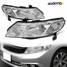 Pair For 2006-2011 Honda Civic 4door Sedan Chorme Housing Clear Headlight Lamps picture