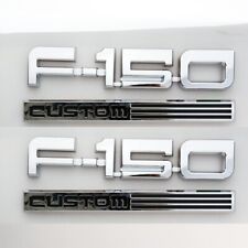 2Pc Fits1 987-91 F-1-5-0 Custom XLT Emblems Side Badges Nameplate Chrome picture