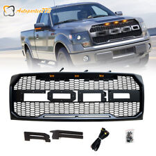 Raptor Style Front Bumper Grille ABS Hood Grill for 2009-2014 F150 w/ LEDs picture